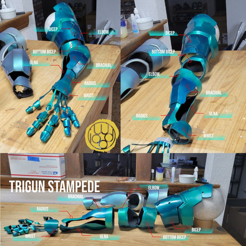 Trigun Vash the Stampede Cosplay - Comprehensive PDF Pattern for Crafting the Arm Prop by Iwood Cosplay - IwoodCosplay